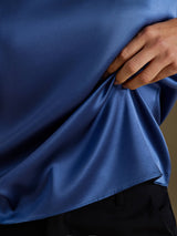 [Äkta Petrol] SilkSilky-SE Cap Sleeve Round Neck Dam T-Shirt 004