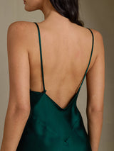 [Grön] SilkSilky-SE Spaghetti Strap V Neck Klänning 006