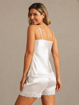 [Vit] SilkSilky-SE Spaghetti Strap V Neck Camisole Set 002