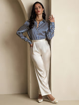 [Marin Rand] SilkSilky-SE Long Sleeve Lapel Collar Damskjorta 008
