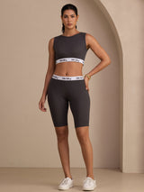 [Grå] SilkSilky-SE Sleeveless Crew Neck Women's Outfit Sets 004