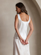 [Vit] SilkSilky-SE Sleeveless Cami Toppar 002