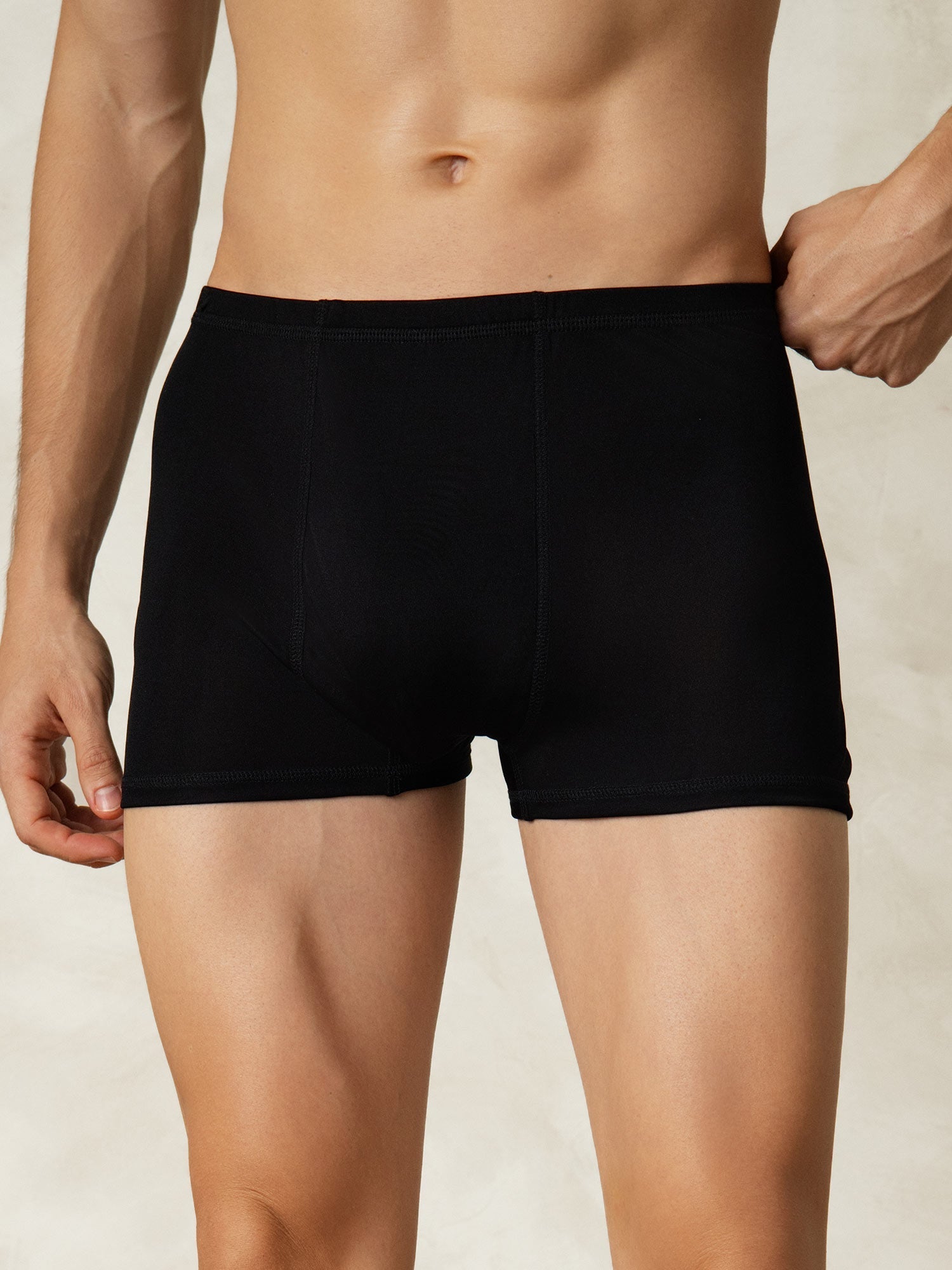 [Svart] SilkSilky-SE Silke Stickad Mens Underwear 003