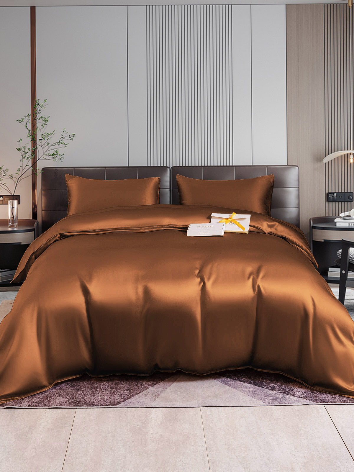 SilkSilky SE 22Momme Rent Silke Bedding Set Kaffe 001