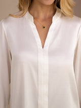 [Vit] SilkSilky-SE Long Sleeve Damblusar 005