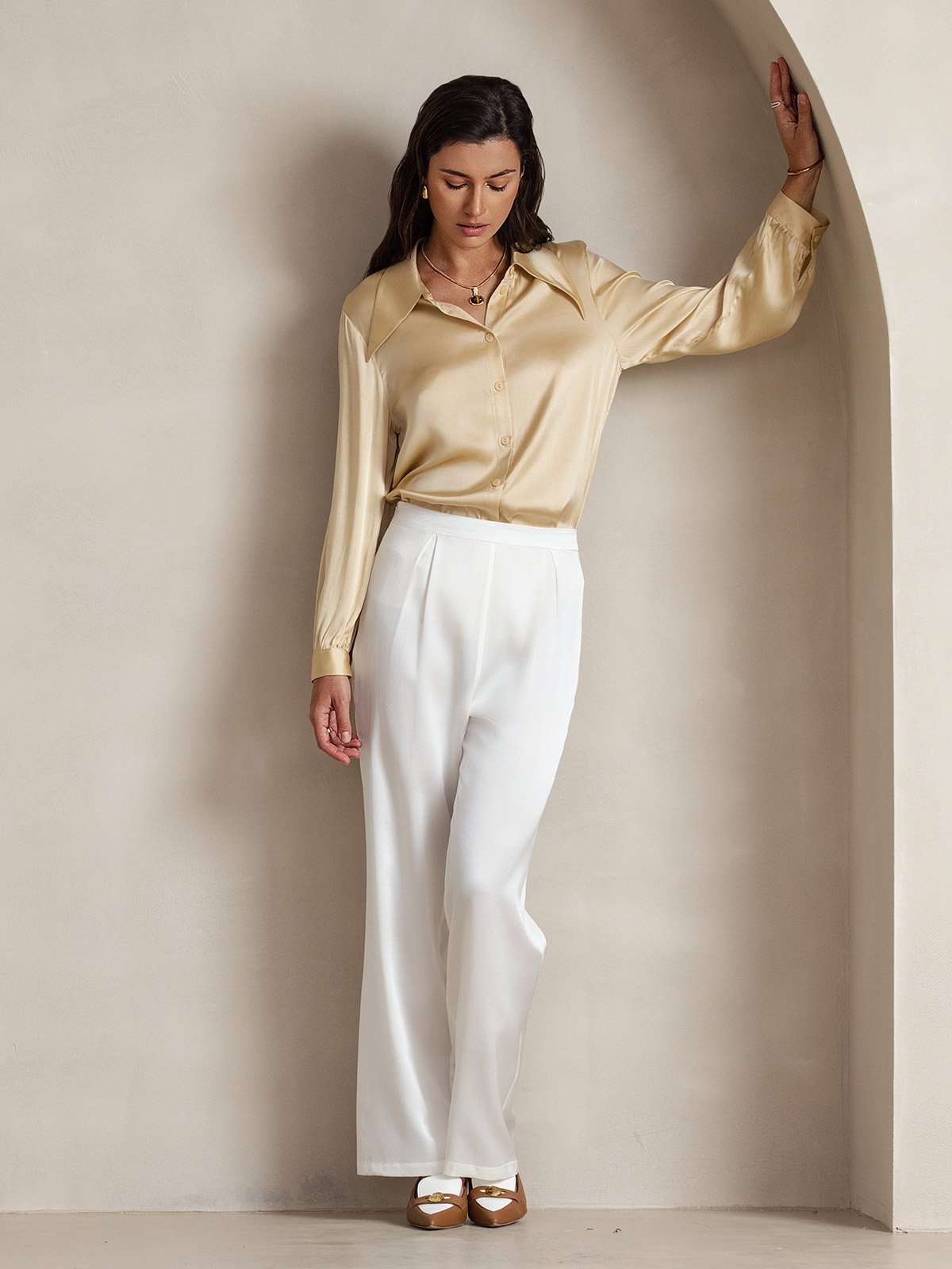 [Vit] SilkSilky-SE 19Momme Silke Womens Pants 007