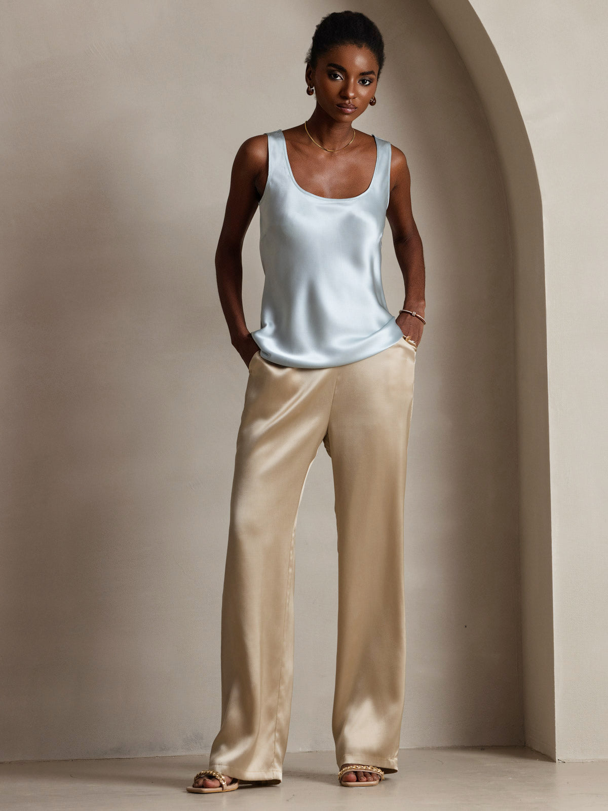 [Ljusblå] SilkSilky-SE 19Momme Silke Camisoles 007,