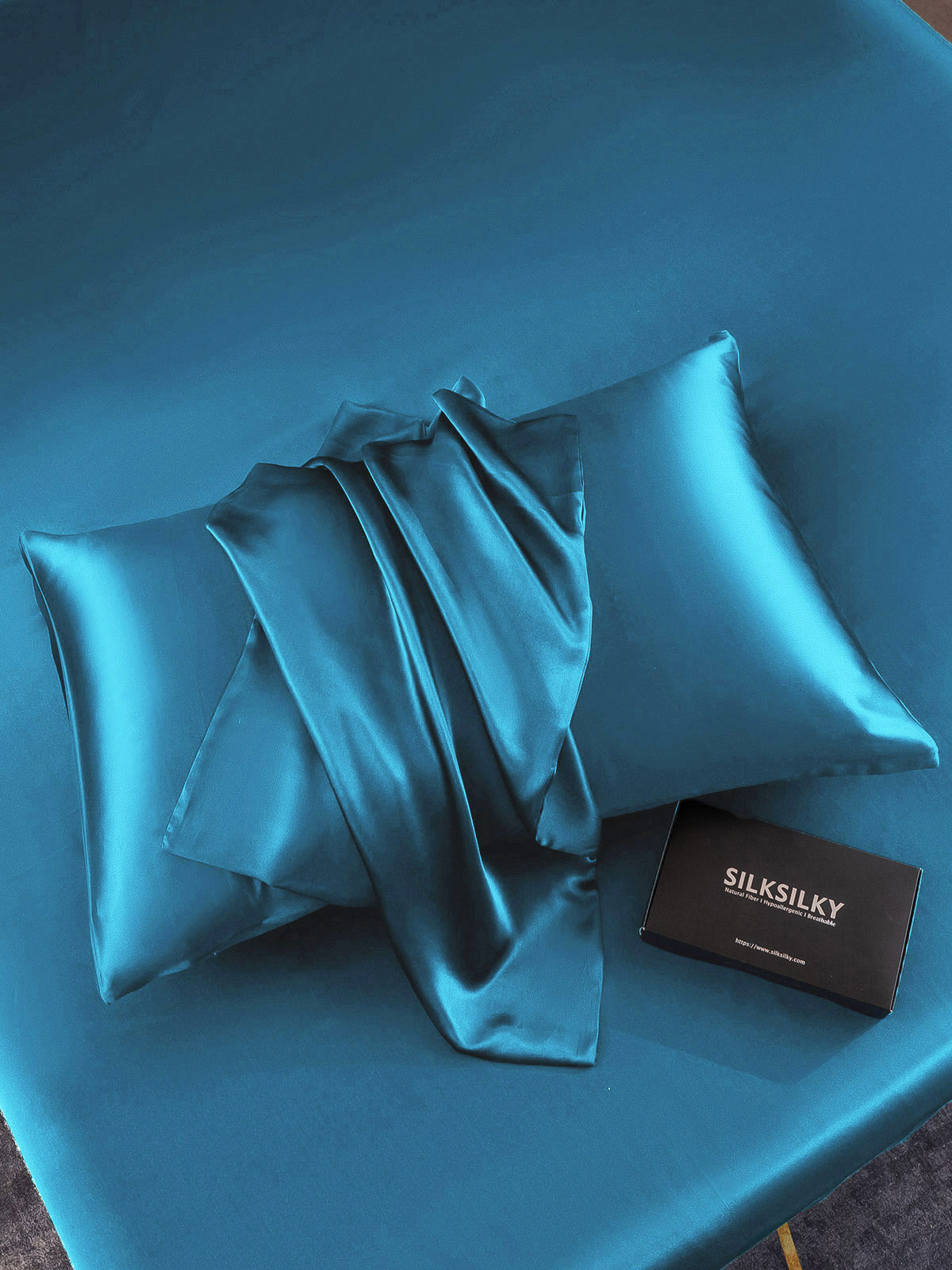 [Kungsblått] SilkSilky-SE 19Momme Rent Silke Pillowcase 005