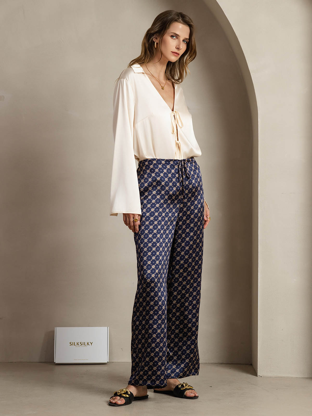 [Marin Kedja] SilkSilky-SE 19Momme Silke Womens Pants 004