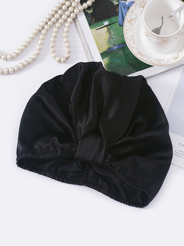 [Svart] SilkSilky-SE Rent Silke Sleep Cap 002