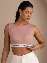 [Rosa] SilkSilky-SE Sleeveless Crew Neck Cami Toppar 005