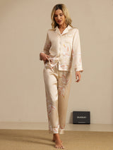 [Champagne] SilkSilky-SE Long Sleeve Lapel Collar Dam Pyjama 003