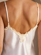 [Vit] SilkSilky-SE Spaghetti Strap V Neck Cami Toppar 005