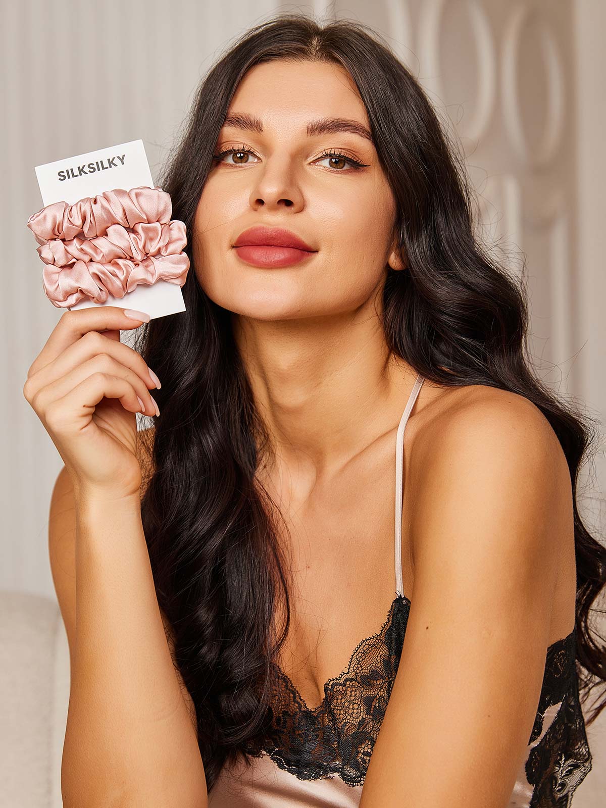 [Rosa] SilkSilky-SE 19Momme Rent Silke Scrunchie 002