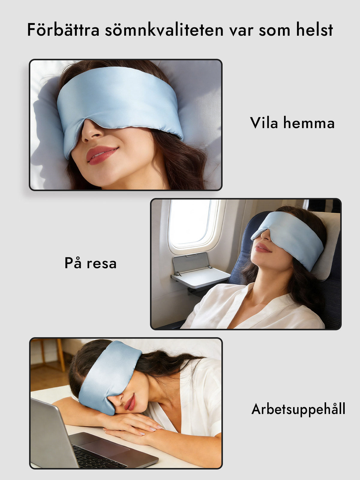 [Ljusblå] SilkSilky-SE 19Momme Pure Silk Eye Mask 006