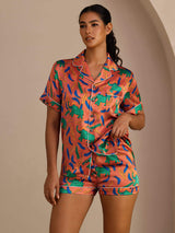 [Lerelefant] SilkSilky-SE Short Sleeve Lapel Collar Dam Pyjama 003