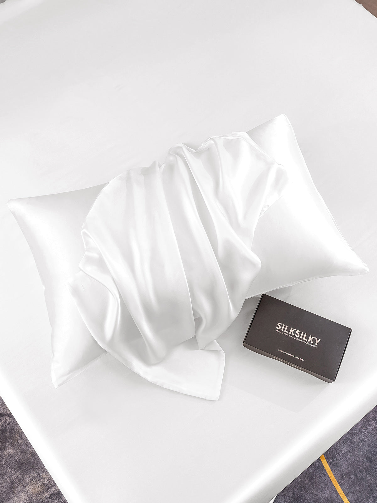 SilkSilky-SE 19Momme Rent Silke Pillowcase Vit 006