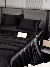 [Svart] SilkSilky-SE 22Momme Rent Silke Bedding Set 003,