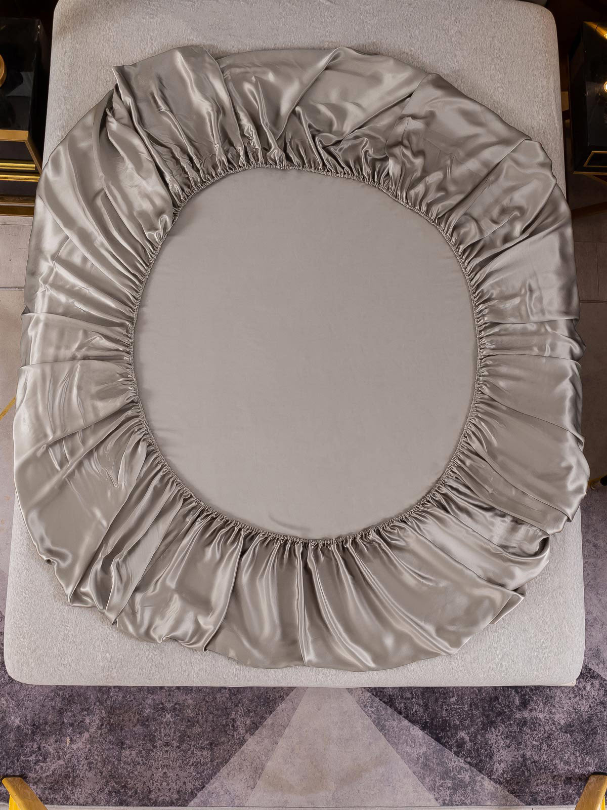 [Grå] SilkSilky-SE 25Momme Rent Silke Sheet 003