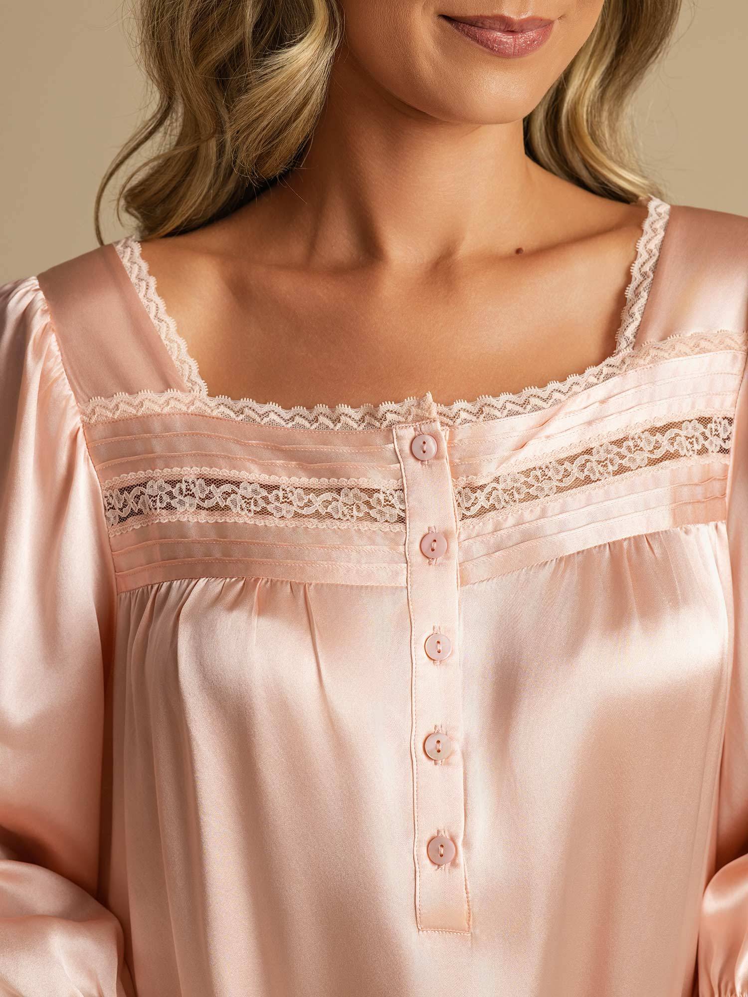 [Ljusrosa] SilkSilky-SE Rent Silke Nightgown 004