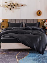 [Svart] SilkSilky-SE 19Momme Rent Silke Bedding Set 005