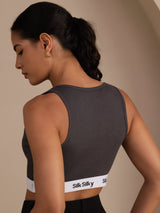 [Grå] SilkSilky-SE Sleeveless Crew Neck Cami Toppar 002