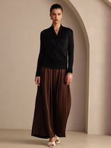 [Svart] SilkSilky-SE Long Sleeve Damblusar 005