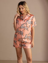 [Rosa Katt] SilkSilky-SE Short Sleeve Lapel Collar Dam Pyjama 005