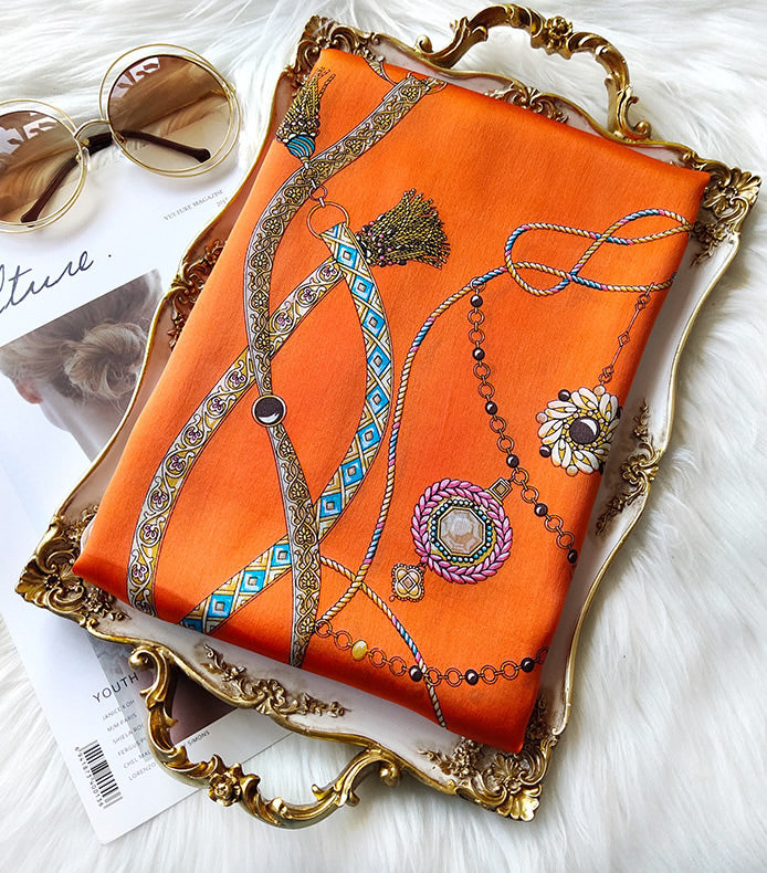 SilkSilky SE Rent Silke Scarf Orange 003