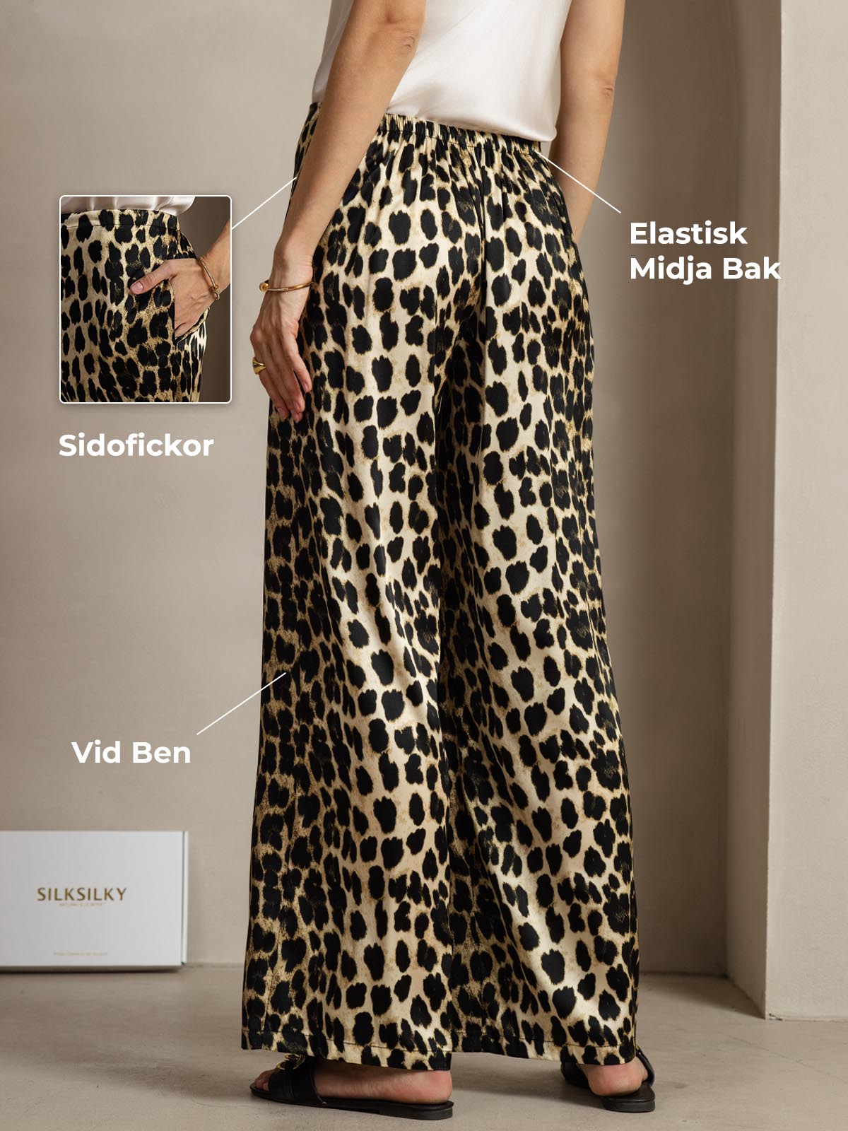 [Leopard] SilkSilky-SE 19Momme Silke Womens Pants 001
