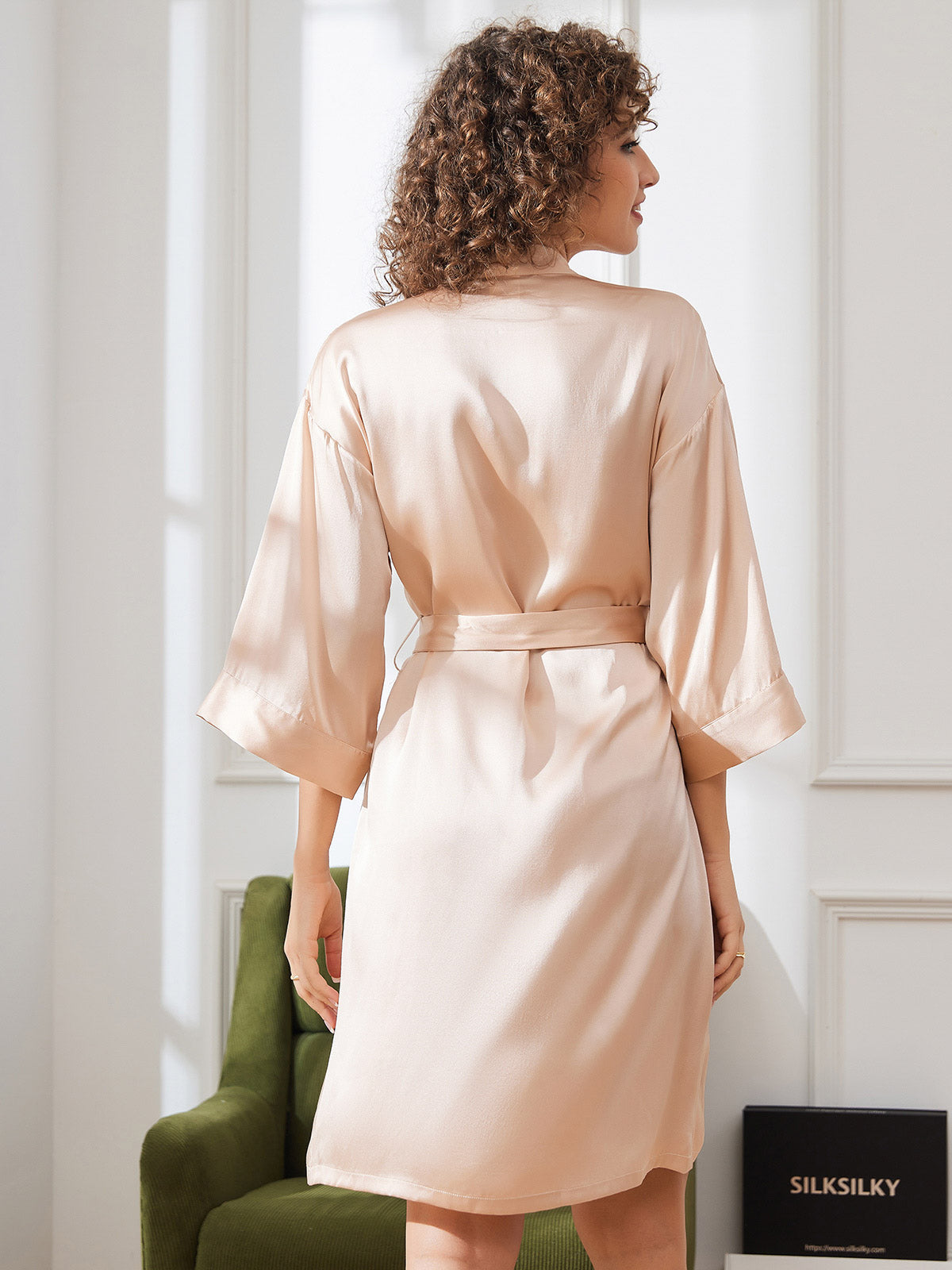 [Champagne] SilkSilky-SE Rent Silke Womens Robe 002