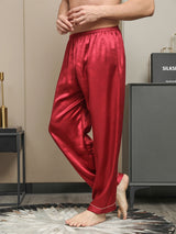 [Röd] SilkSilky-SE Rent Silke Mens Sleep Bottoms 003,