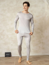 [Silver] SilkSilky-SE Lång Ärm Rund Halsringning Herr Långkalsonger 003