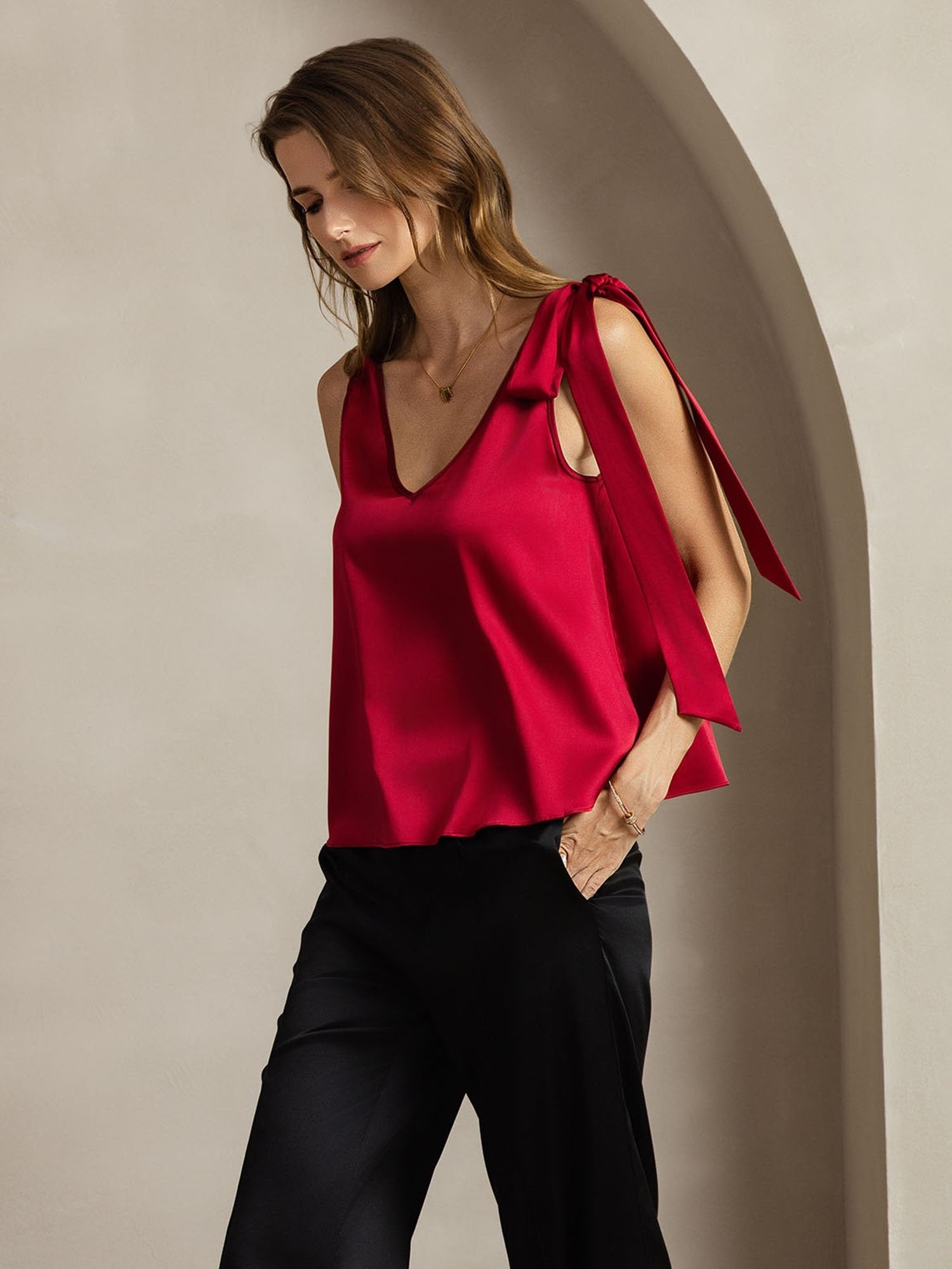[Vin] SilkSilky-SE 19Momme Silke Womens T-Shirt 005