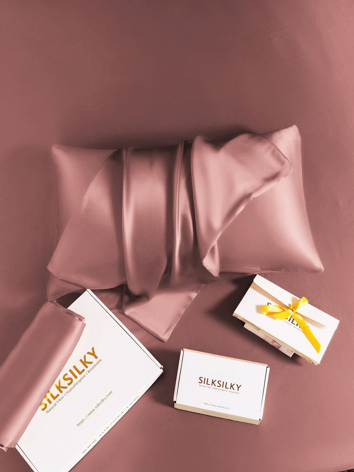 [Blek Mauve] SilkSilky-SE 19Momme Rent Silke Pillowcase 006