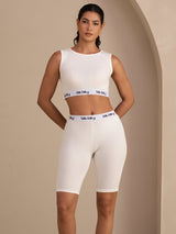 [Vit] SilkSilky-SE Sleeveless Crew Neck Cami Toppar 003
