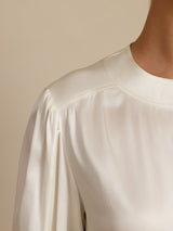 [Vit] SilkSilky-SE 19Momme Long Sleeve Round Neck Blus 004