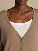 [Tan] SilkSilky-SE Long Sleeve Dam Cardigan 005