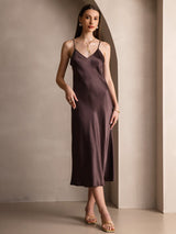[Kaffe] SilkSilky-SE Spaghetti Strap V Neck Klänning 003