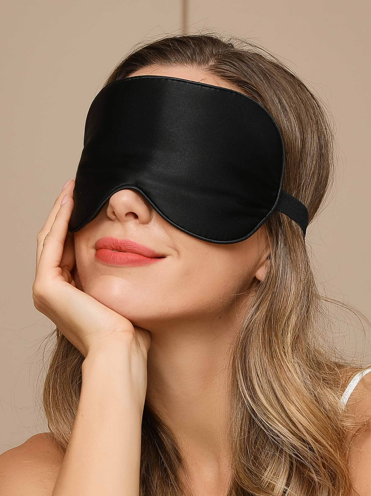 [Svart] SilkSilky-SE 19Momme Rent Silke Eye Mask 003