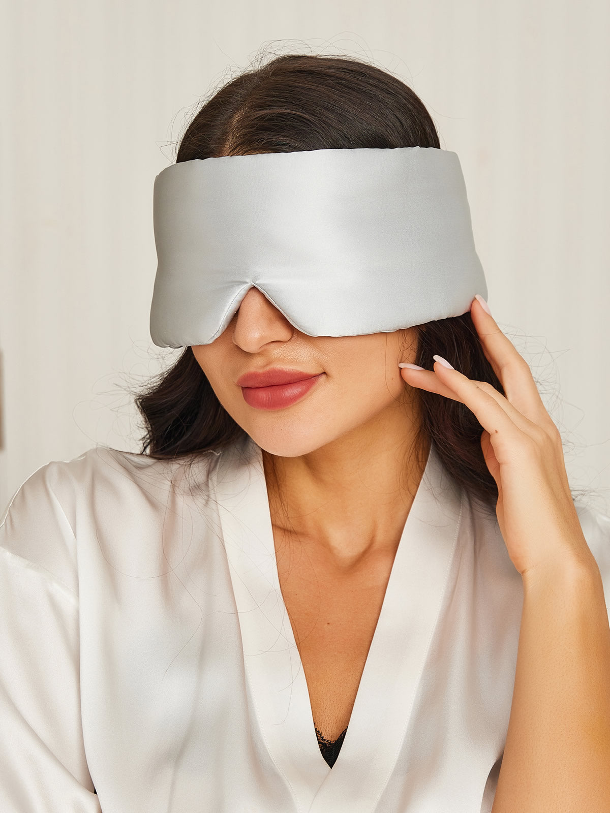 [Silver] SilkSilky-SE 19Momme Pure Silk Eye Mask 001