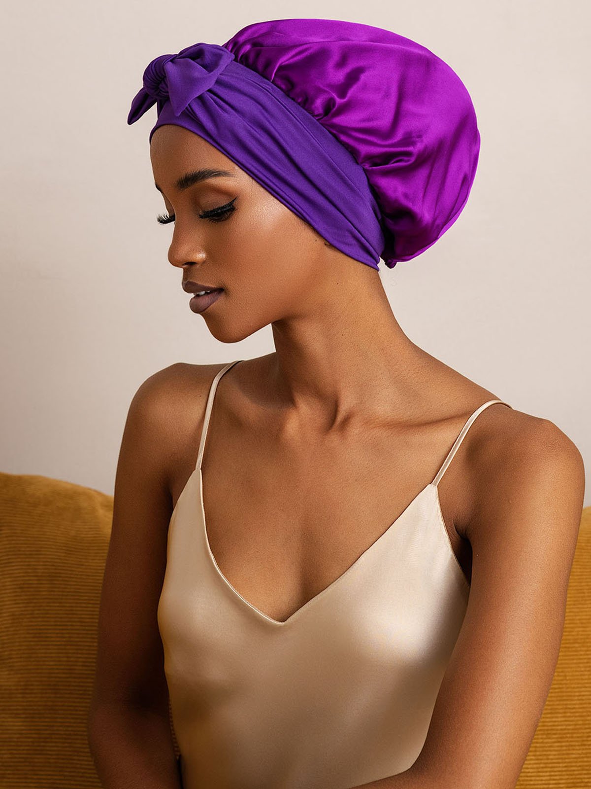 SilkSilky-SE Rent Silke Sleep Cap Lila 002