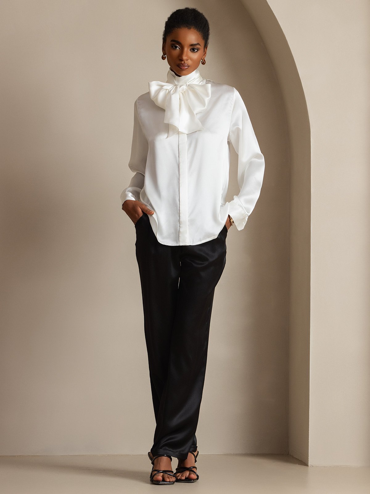 [Vit] SilkSilky-SE 19Momme Silke Womens Shirt 007