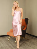 SilkSilky-SE Rent Silke Ärmlös Nightgown Rosa 001