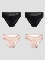 [Svart+Beige] SilkSilky-SE Underkläder 003