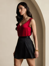 [Svart] SilkSilky-SE 19Momme Silke Skirt 002