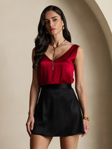 [Svart] SilkSilky-SE 19Momme Silke Skirt 003