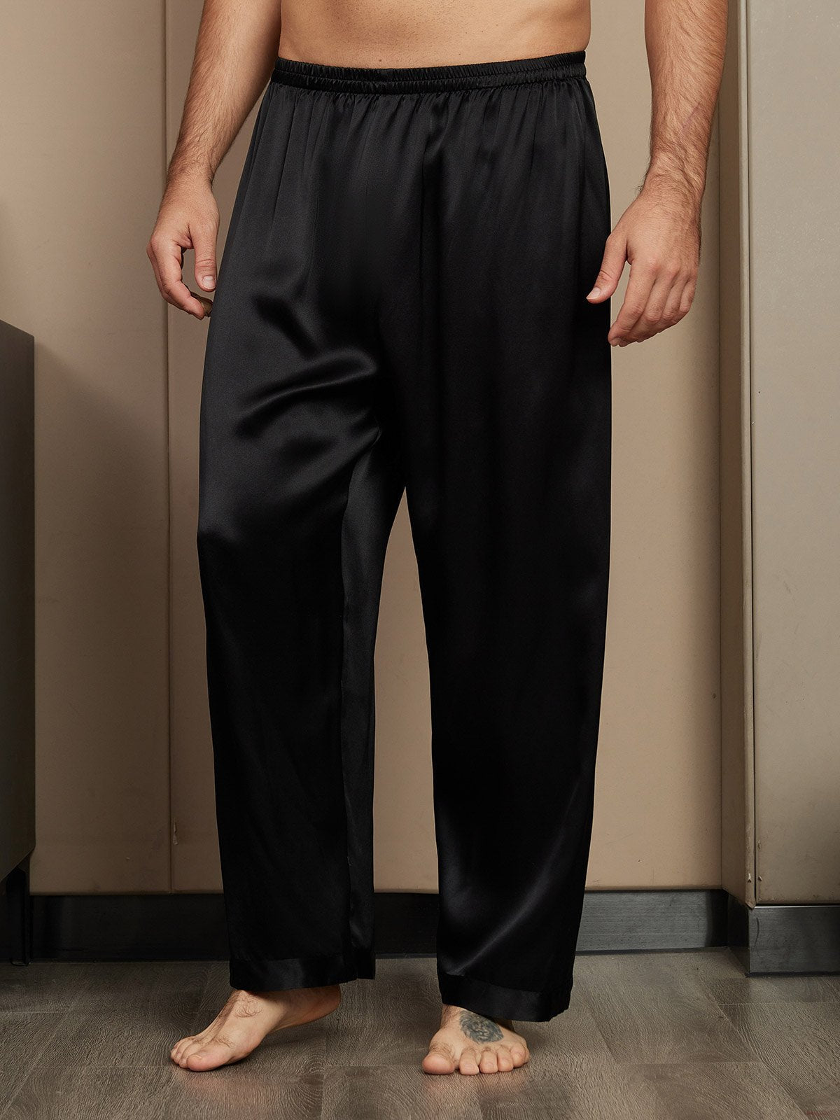 [Svart] SilkSilky-SE Men's Sleep Shorts 001
