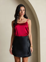 [Svart] SilkSilky-SE Rent Silke Skirt 001