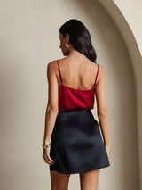 [Svart] SilkSilky-SE Rent Silke Skirt 002